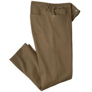 Atlas For Men Mens Elasticated Waist Regular Pants / Brown